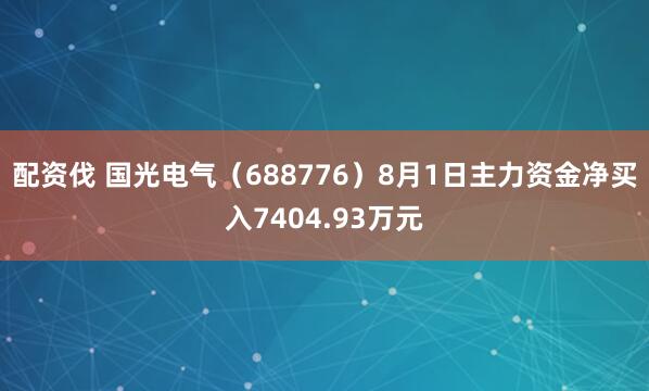 配资伐 国光电气（688776）8月1日主力资金净买入7404.93万元